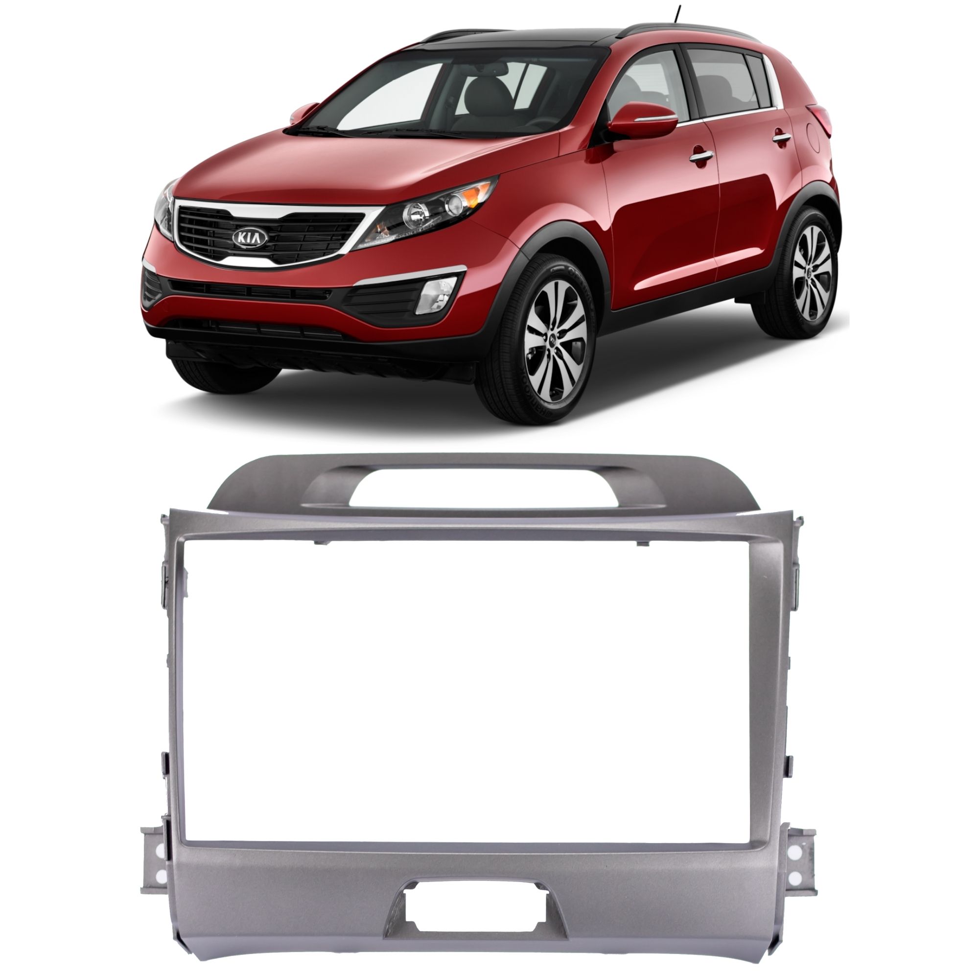 Moldura 2 din Preta Kia Sportage 2010 a 2015 9 Polegadas Expex EPX9KI011