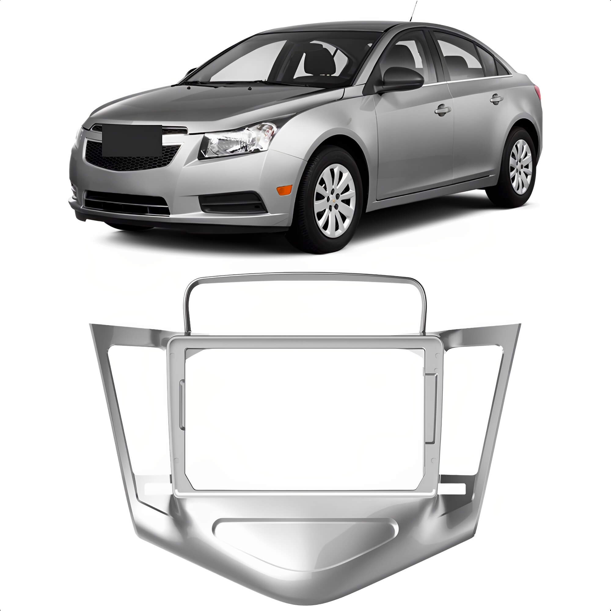 Moldura 9 Polegadas Prata Cruze 2009/2010/2011/2012/2013/2014 Expex - EPX9GM002