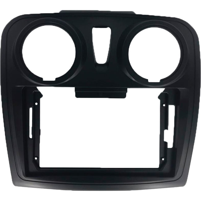 Moldura 2 din Preta Renault Sandero c/ Duto de Ar Redondo 2017 2018 2019 2020 9 Polegadas EPX9RN001