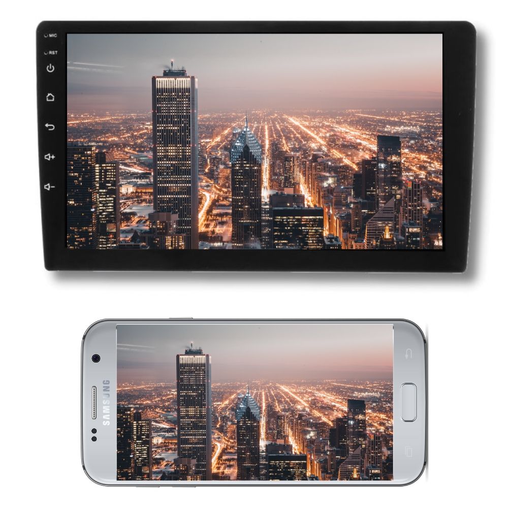 Central multimídia Mp5 2 Din Android USB/SD/AUX/BT Espelhamento Android e IOS Full touch 9" H-tech HT-9120