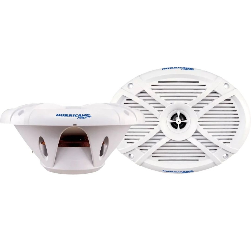 Par Alto Falante Marine 6x9 Polegadas 300W RMS Mr 69.2 Coaxial Marinizado Barcos e Lancha Hurricane