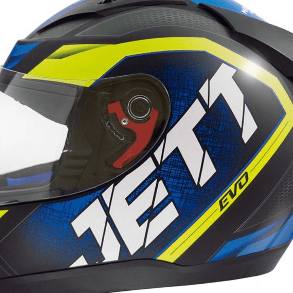 Capacete Jett Evo Line Azul/Amarelo Brilhante Tamanho 58 CAP-696AZAM - Pro Tork