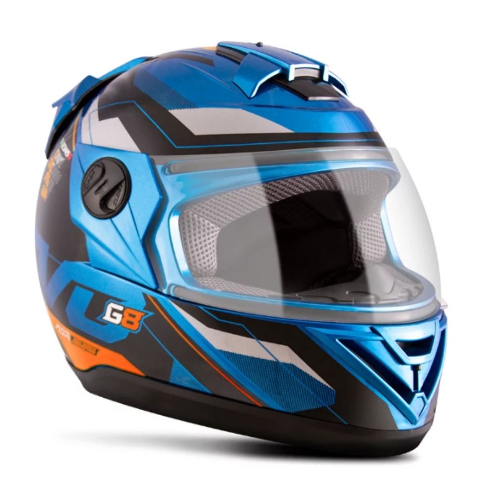 Capacete Liberty Evolution 788 G8 Evo Azul Laranja Tamanho 56 CAP-717AZLR - Pro Tork