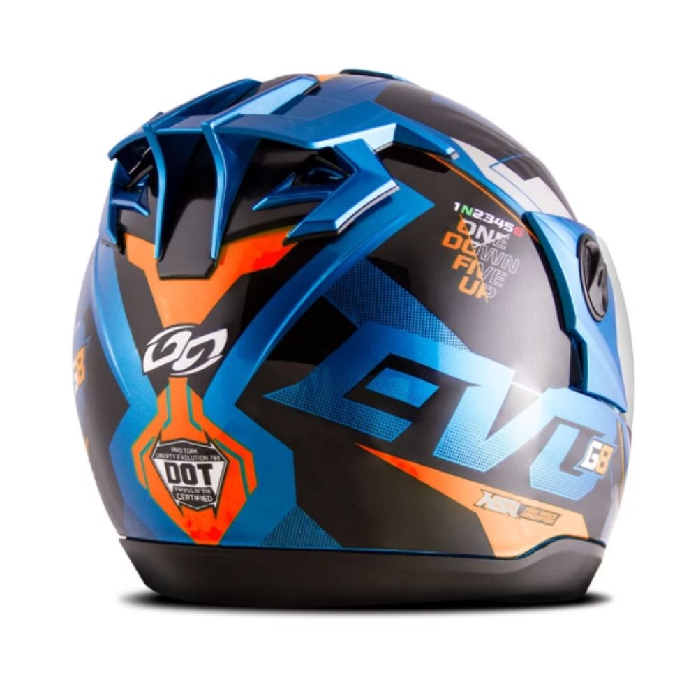 Capacete Liberty Evolution 788 G8 Evo Azul Laranja Tamanho 56 CAP-717AZLR - Pro Tork