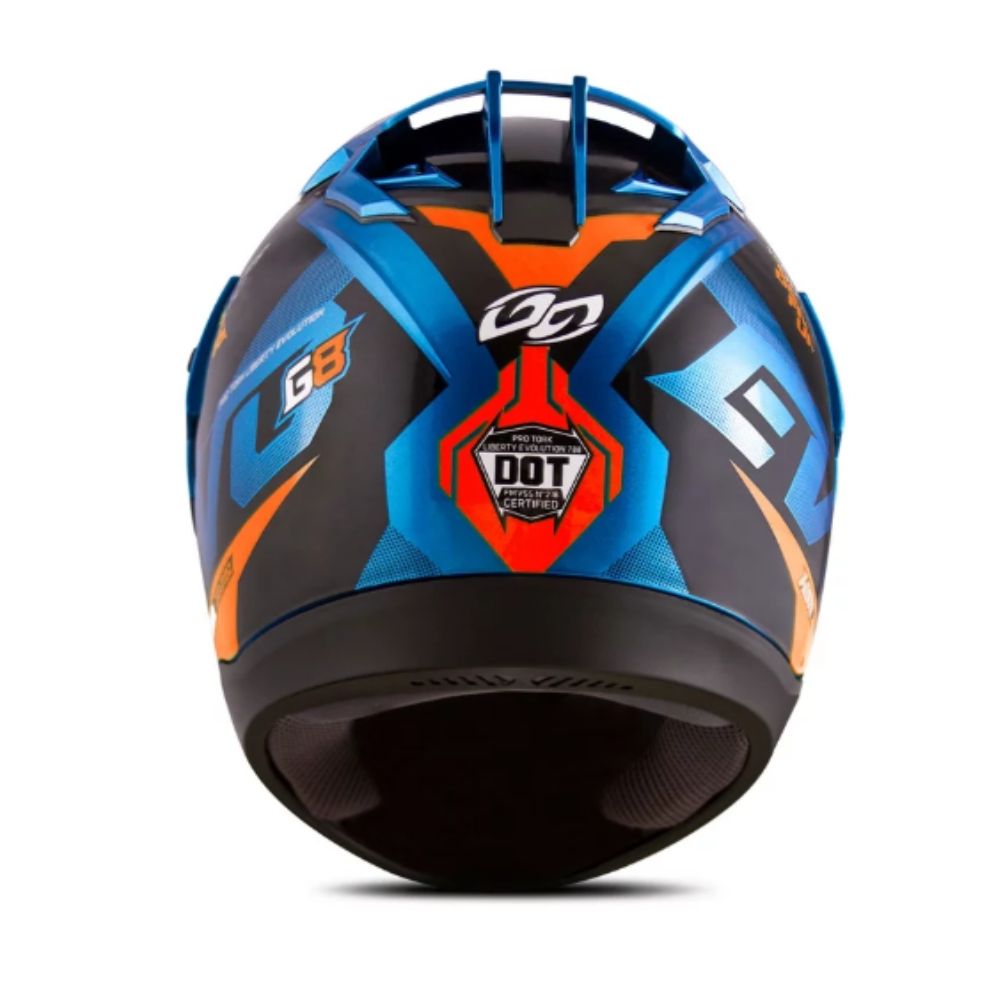 Capacete Liberty Evolution 788 G8 Evo Azul Laranja Tamanho 56 CAP-717AZLR - Pro Tork