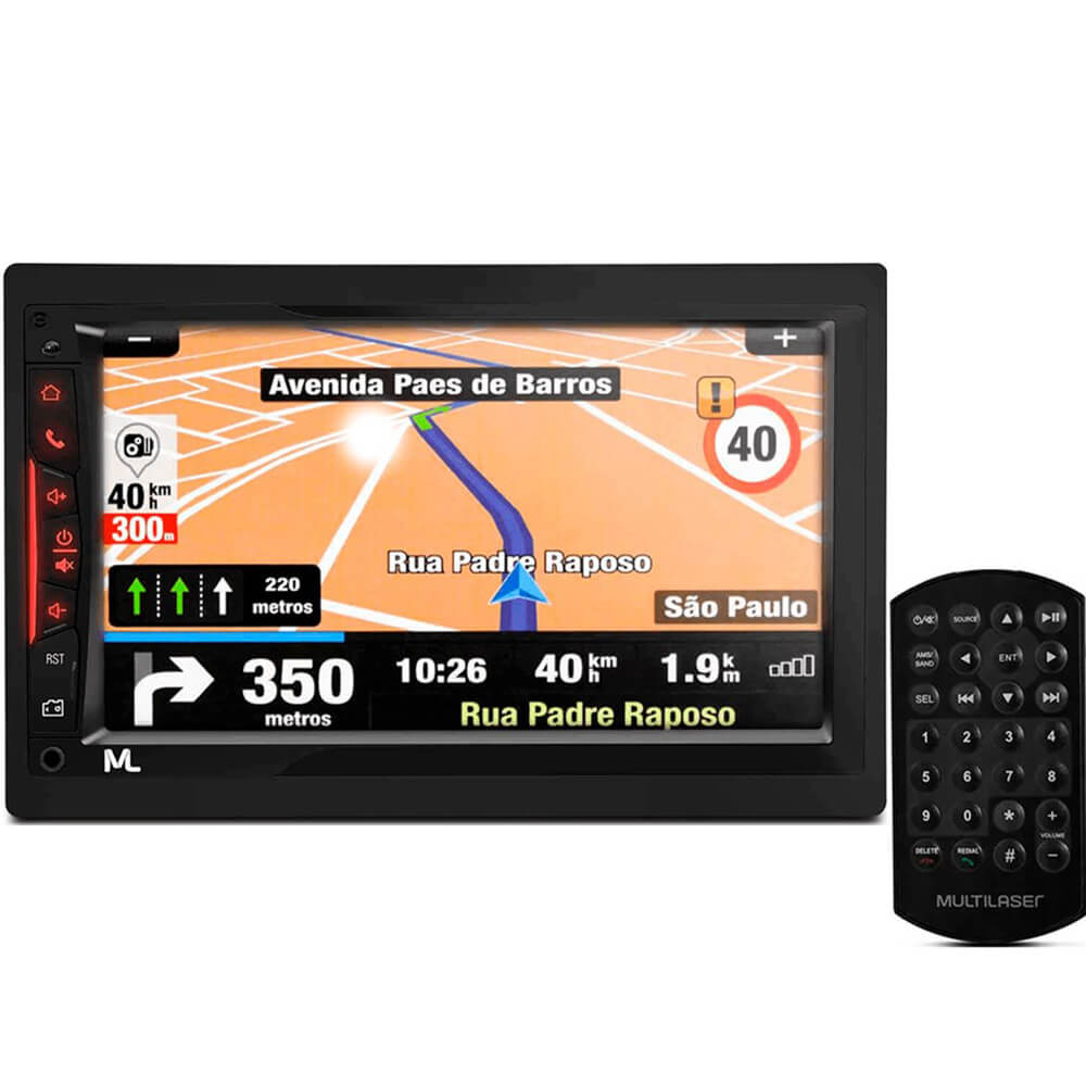COMP Kit Central Multimídia Multilaser Nissan New March / Versa 2014 a 2020 + Chicotes + Moldura + Câmera