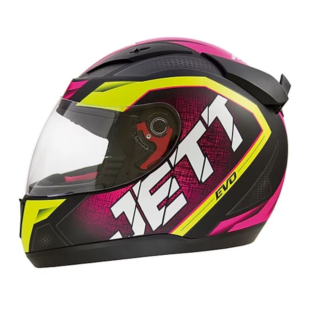 Capacete Jett Evo Line Rosa/Amarelo Brilhante Tamanho 58 Pro Tork - CAP-696RSAM