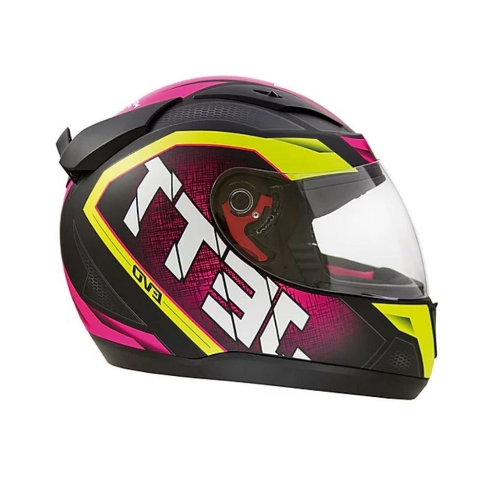 Capacete Jett Evo Line Rosa/Amarelo Brilhante Tamanho 58 Pro Tork - CAP-696RSAM