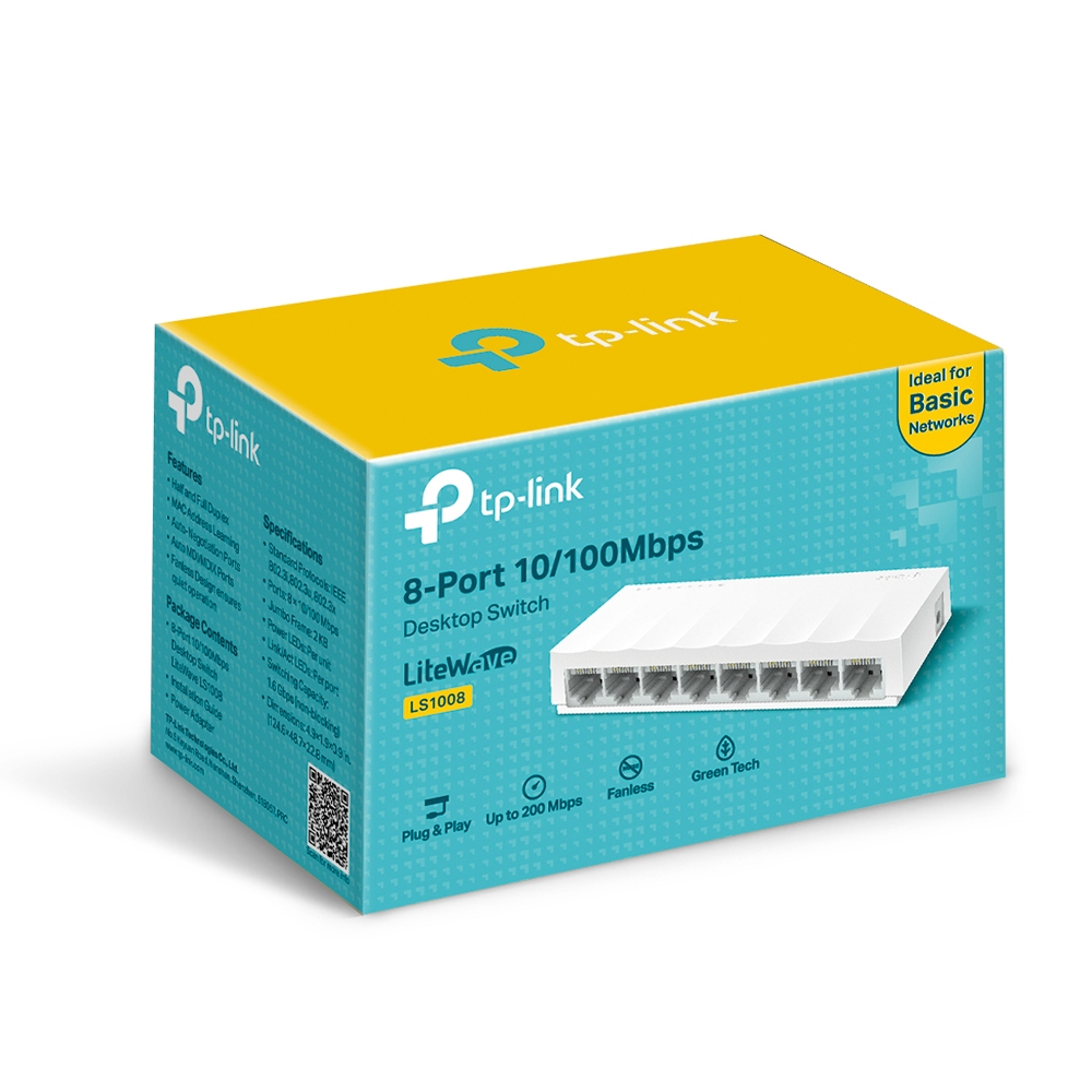 Switch 08 Portas 10/100Mbps LiteWave LS1008 - TP-Link