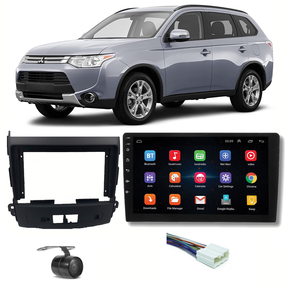 COMP Kit Central Multimídia H-tech Android 9" Outlander 2008 a 2012 + Chicotes + Moldura + Câmera - HT9120