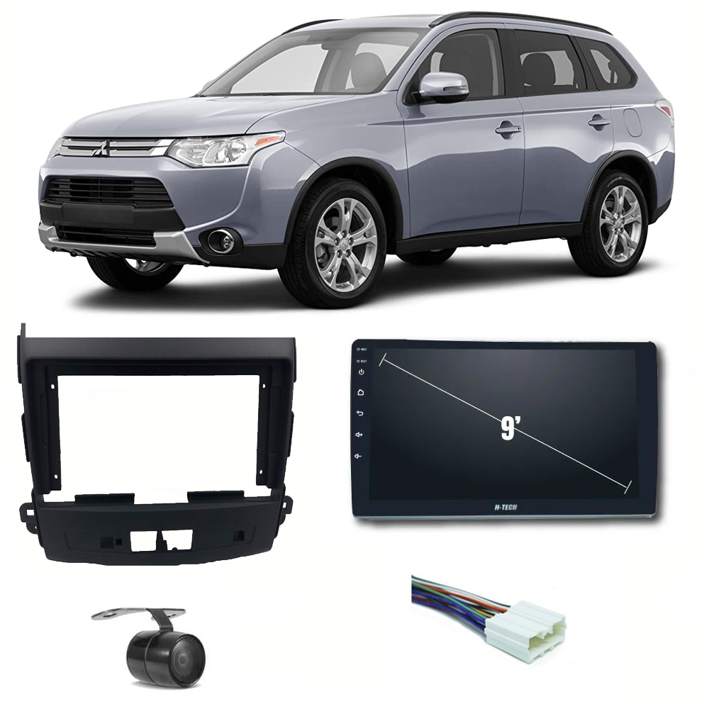 COMP Kit Central Multimídia H-tech 9" Outlander 2008 até 2012 + Chicotes + Moldura + Câmera - HT9020