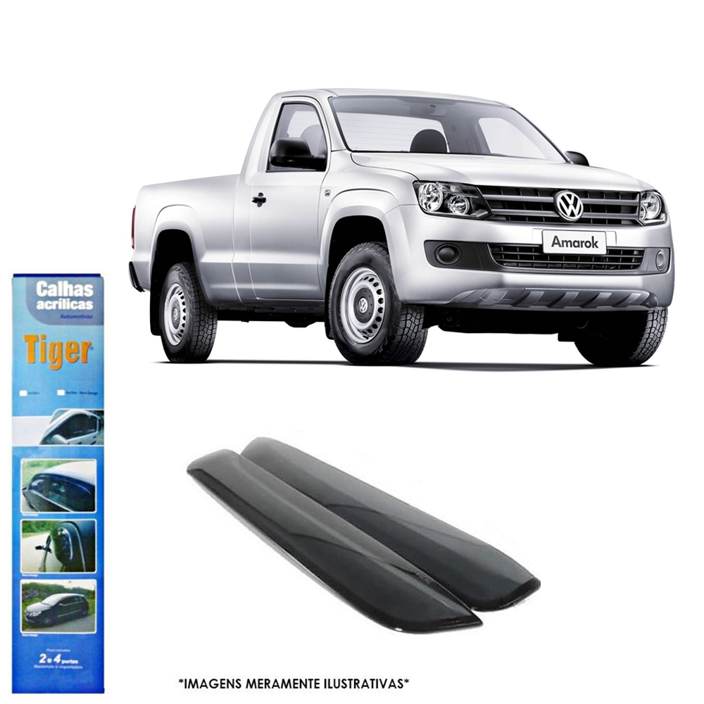 Calha de Chuva Adaptável para Amarok 2010 até 2019 2 Portas Tiger - VW3846