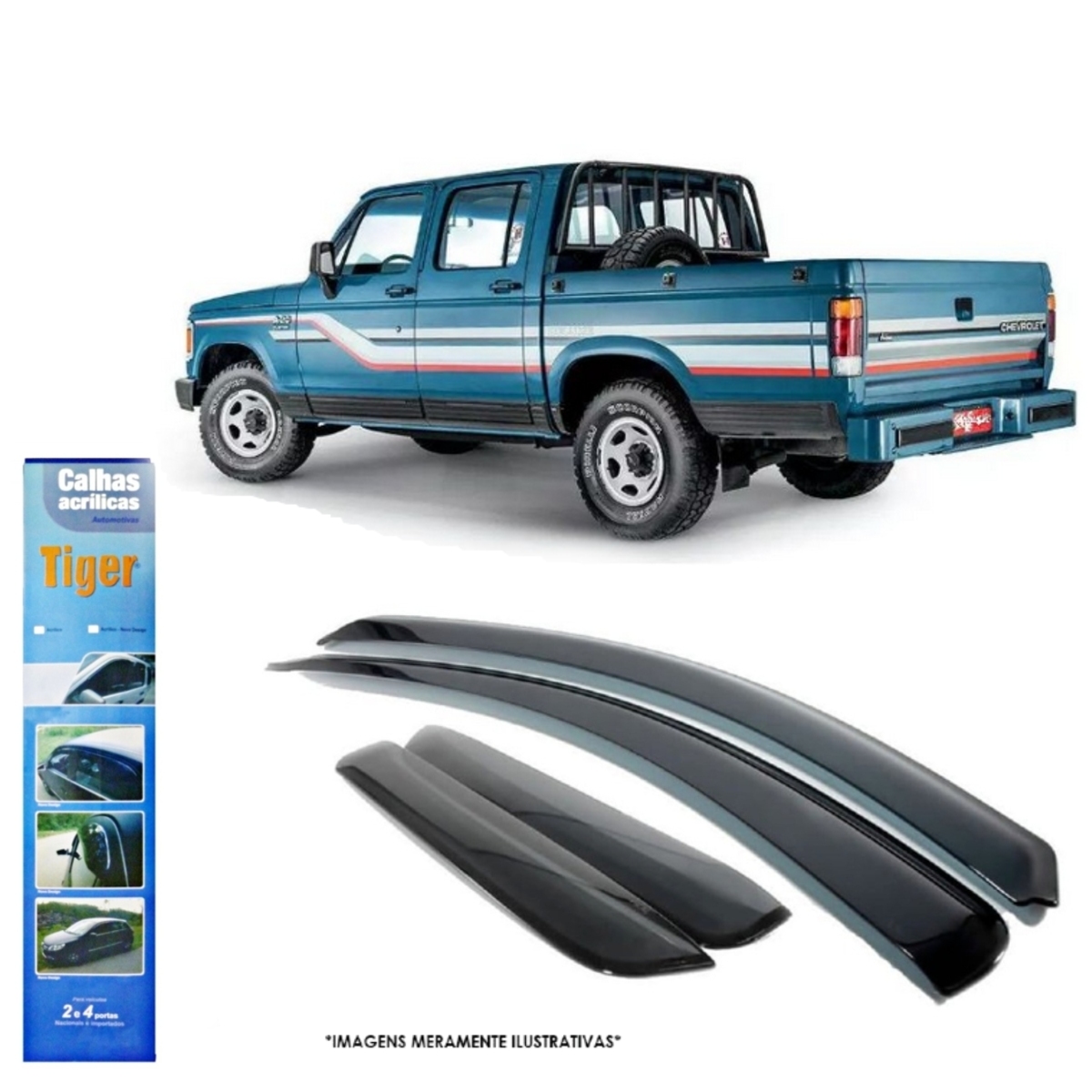 Calha Adaptável para D20 / D10 / C10 4 Portas 1985 até 1997 Tiger - GM4464