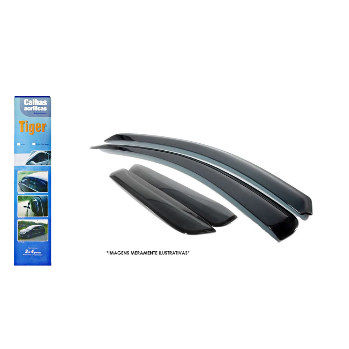 Calha de Chuva Adaptável para Hilux Cabine Dupla 2005 até 2015 4 Portas Tiger - TY4248