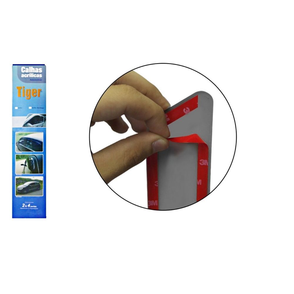 Calha de Chuva Adaptável Para Fielder 2005 até 2013 4 Portas Tiger TY4224/ABS