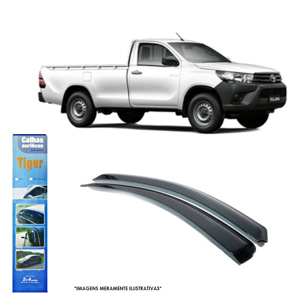 Calha de Chuva Adaptável Para Hilux 1997 até 2004 2 Portas Tiger TY7850/ABS