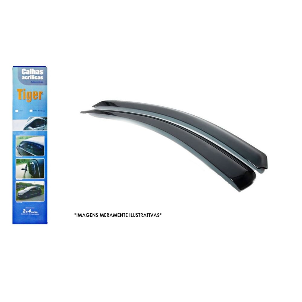 Calha de Chuva Adaptável Para Hilux 1997 até 2004 2 Portas Tiger TY7850/ABS
