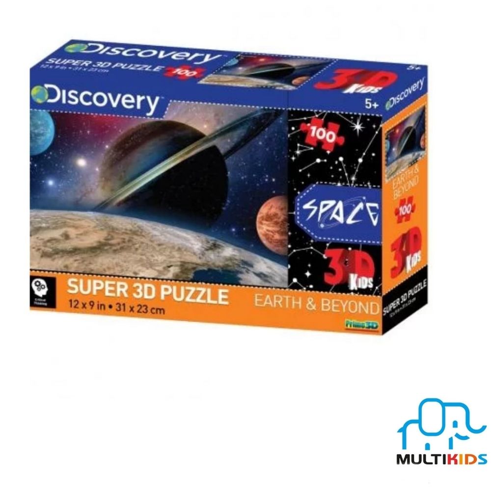 Quebra Cabeça Multikids 3D Planetas com 100 Peças - BR1057