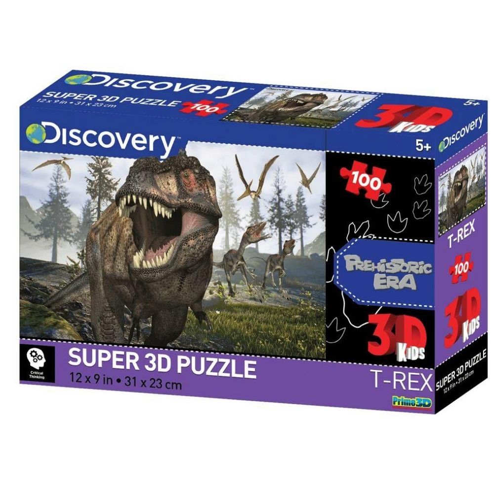 Quebra Cabeça Super 3D Modelo Dinossauros na Pré-História com 100 Peças Multikids - BR1058