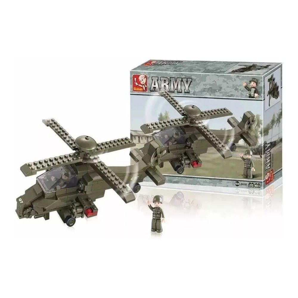 Brinquedo de Montar Land Force Modelo Helicóptero 199 Peças Multikids - BR906