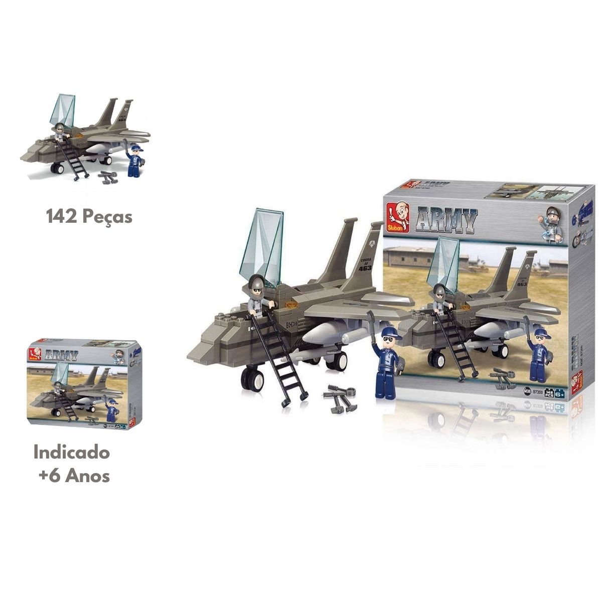 Brinquedo de Montar Air Force Modelo Jato de Combate 142 Peças Multikids - BR907