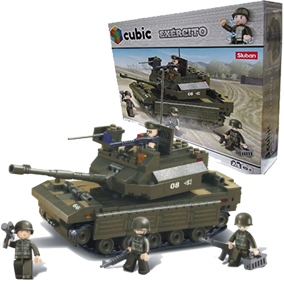 Brinquedo de Montar Land Forces Tanque de Guerra 312 Peças Multikids - BR908