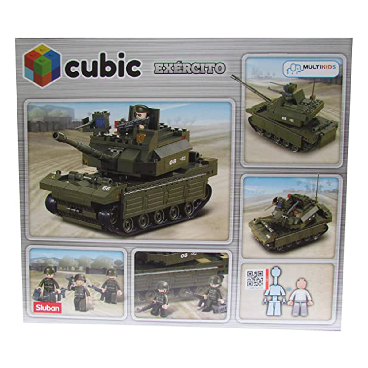 Brinquedo de Montar Land Forces Tanque de Guerra 312 Peças Multikids - BR908