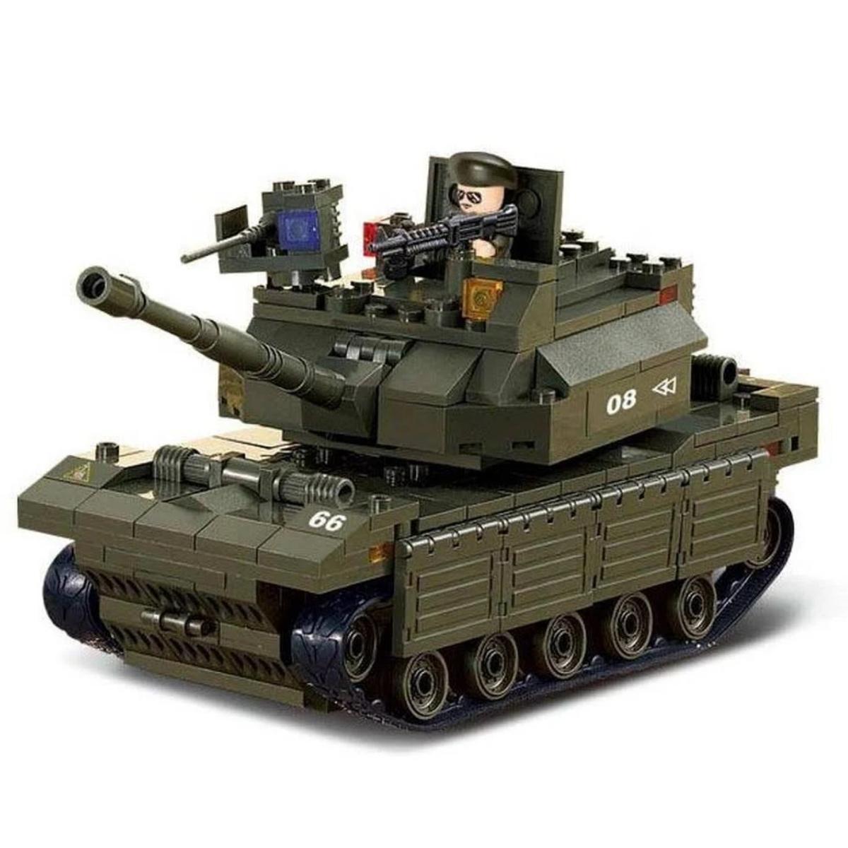 Brinquedo de Montar Land Forces Tanque de Guerra 312 Peças Multikids - BR908