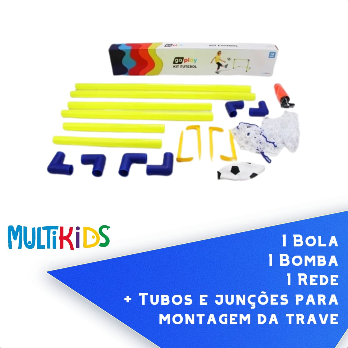 Trave Futebol Gol Infantil Criança Goleiro com Bola e Bomba Brinquedo Go Play - Multikids  BR952