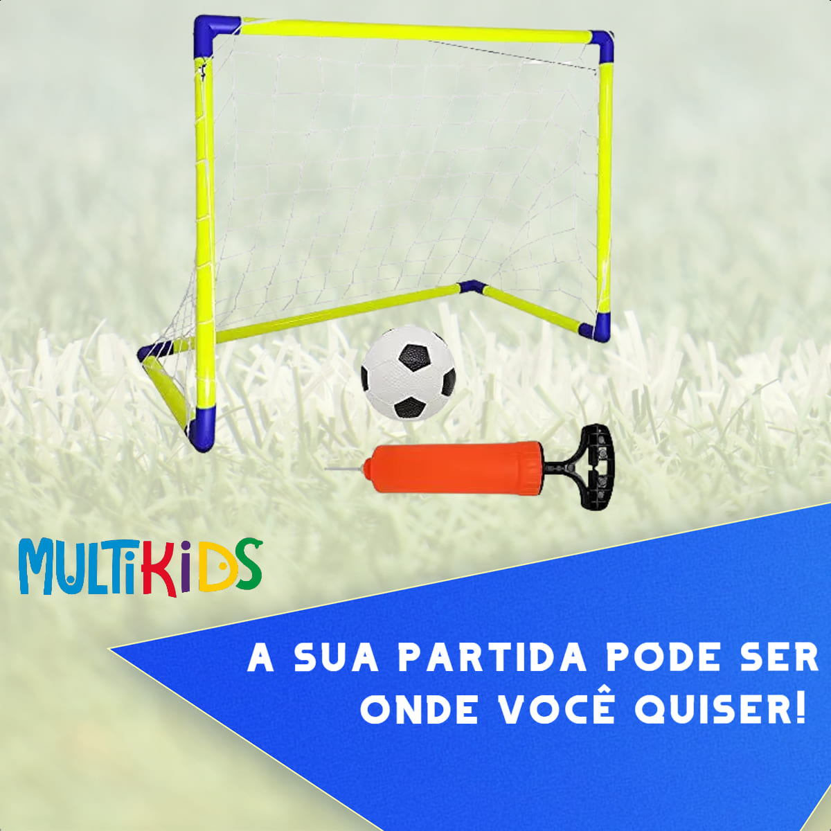 Trave Futebol Gol Infantil Criança Goleiro com Bola e Bomba Brinquedo Go Play - Multikids  BR952