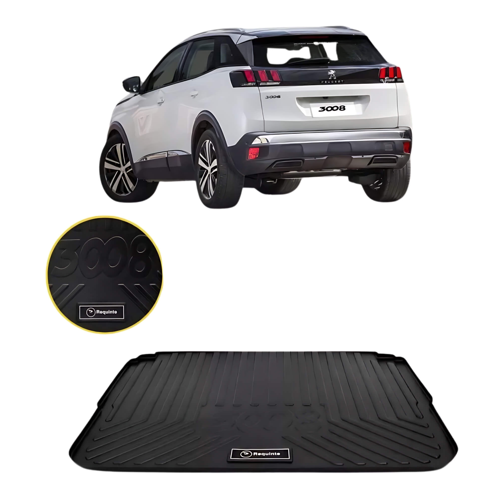 Tapete de Porta Malas Tipo Bandeja Peugeot 3008 2018 a 2020 Requinte - BDJPM-P01.034