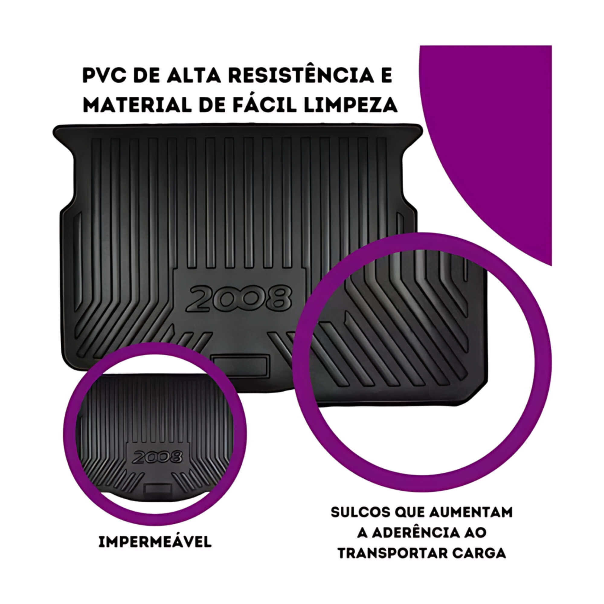 Tapete Bandeja Protetor Porta-Malas Peugeot 2008 Requinte - BDJPM-P01.028