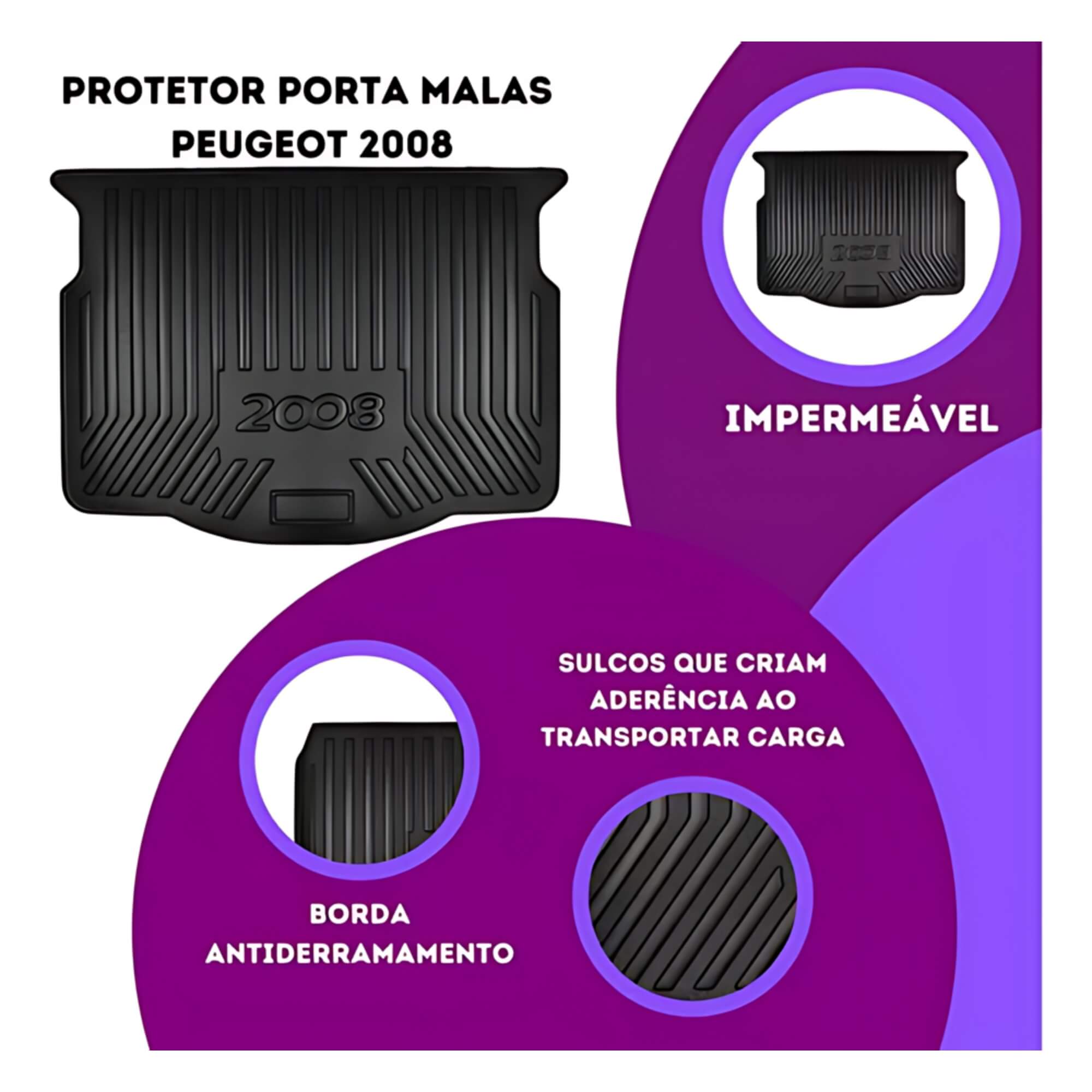 Tapete Bandeja Protetor Porta-Malas Peugeot 2008 Requinte - BDJPM-P01.028