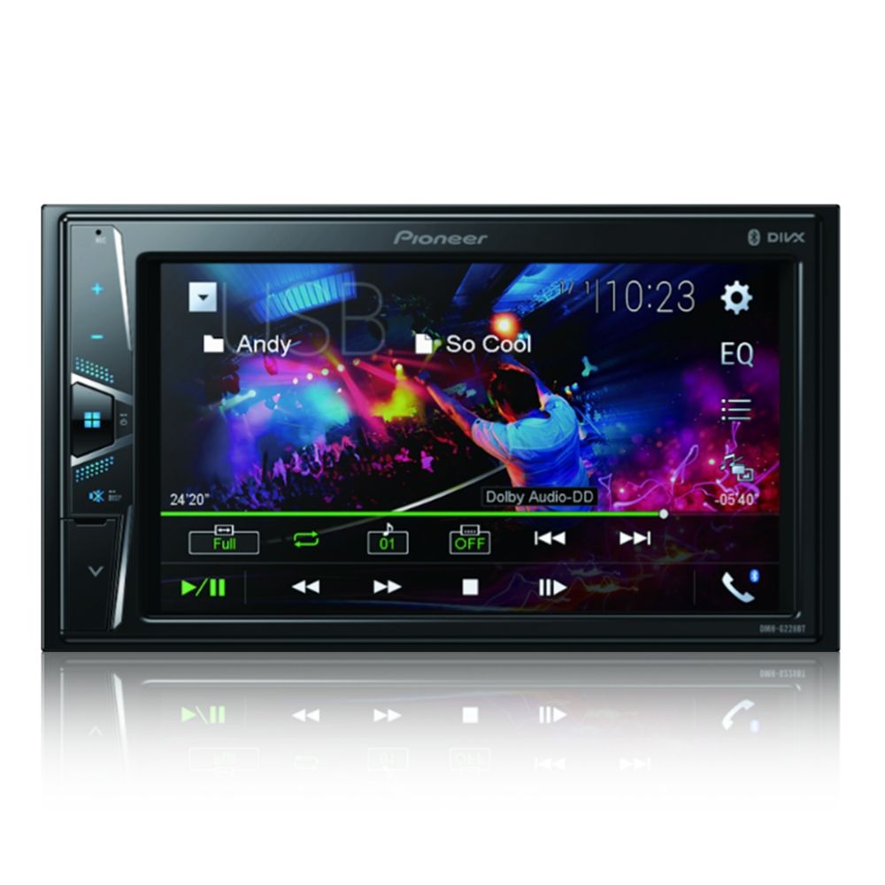 COMP Kit Multimidia Fiat Strada 2002 até 2012 Pioneer DMH-G228BT 2 Din 6,2" Touch BT USB AUX + Câmera de ré + Moldura