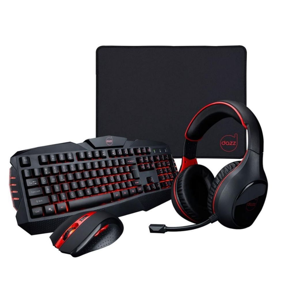 Kit Gamer Dazz Combo 4 em 1 Arsenal Teclado + Mouse + Mousepad + Headset - 625237