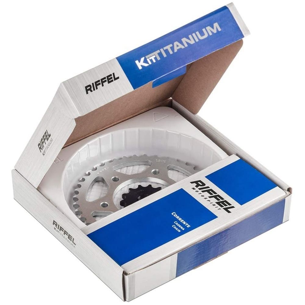 Kit Relação Transmissão Honda Xlr 125 (96-03) Titanium Aço 1045 - Riffel 71718