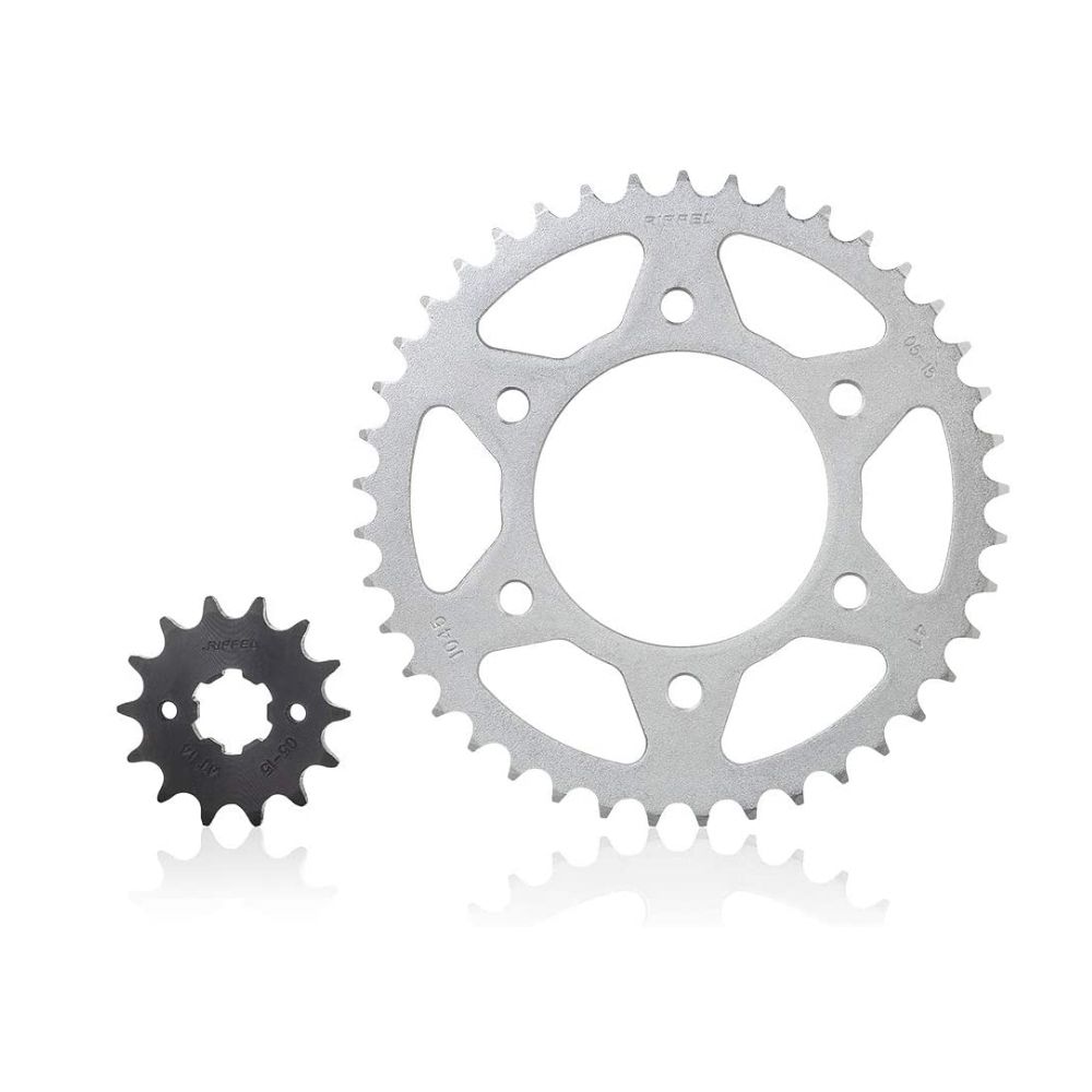 Kit Relação Transmissão Honda NXR Bros 150 ESD (03-05) Titanium  Aço 1045 - Riffel 71848