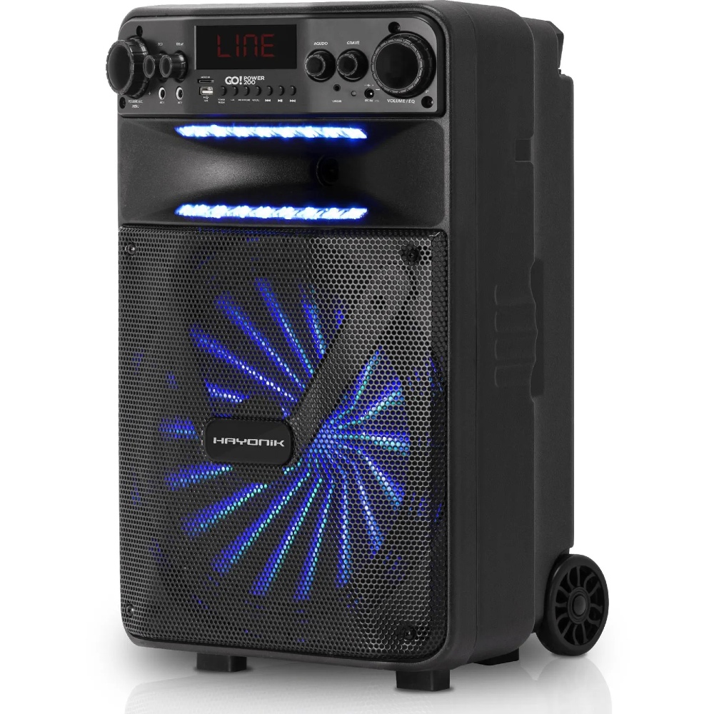 Caixa Multiuso Portátil Bluetooth/MicroSD/USB/FM 100W 12" GO!POWER 200 Ativa Hayonik 66492
