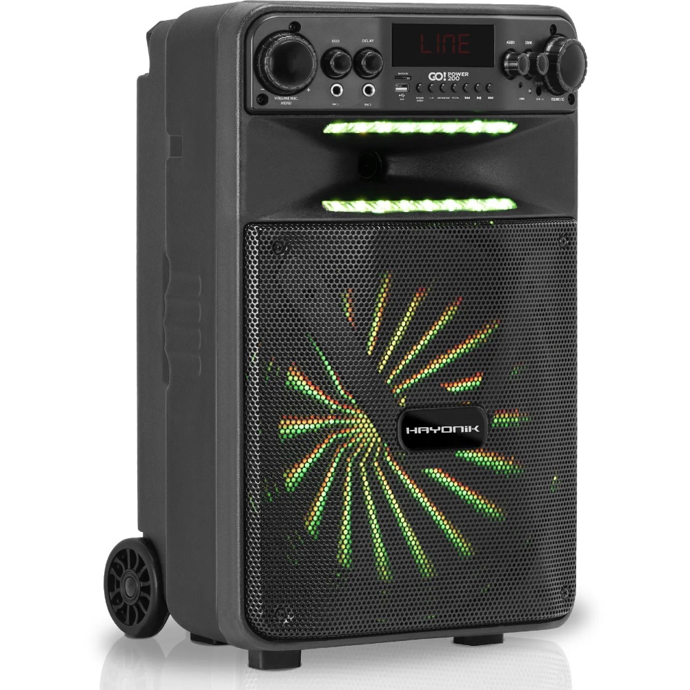 Caixa Multiuso Portátil Bluetooth/MicroSD/USB/FM 100W 12" GO!POWER 200 Ativa Hayonik 66492
