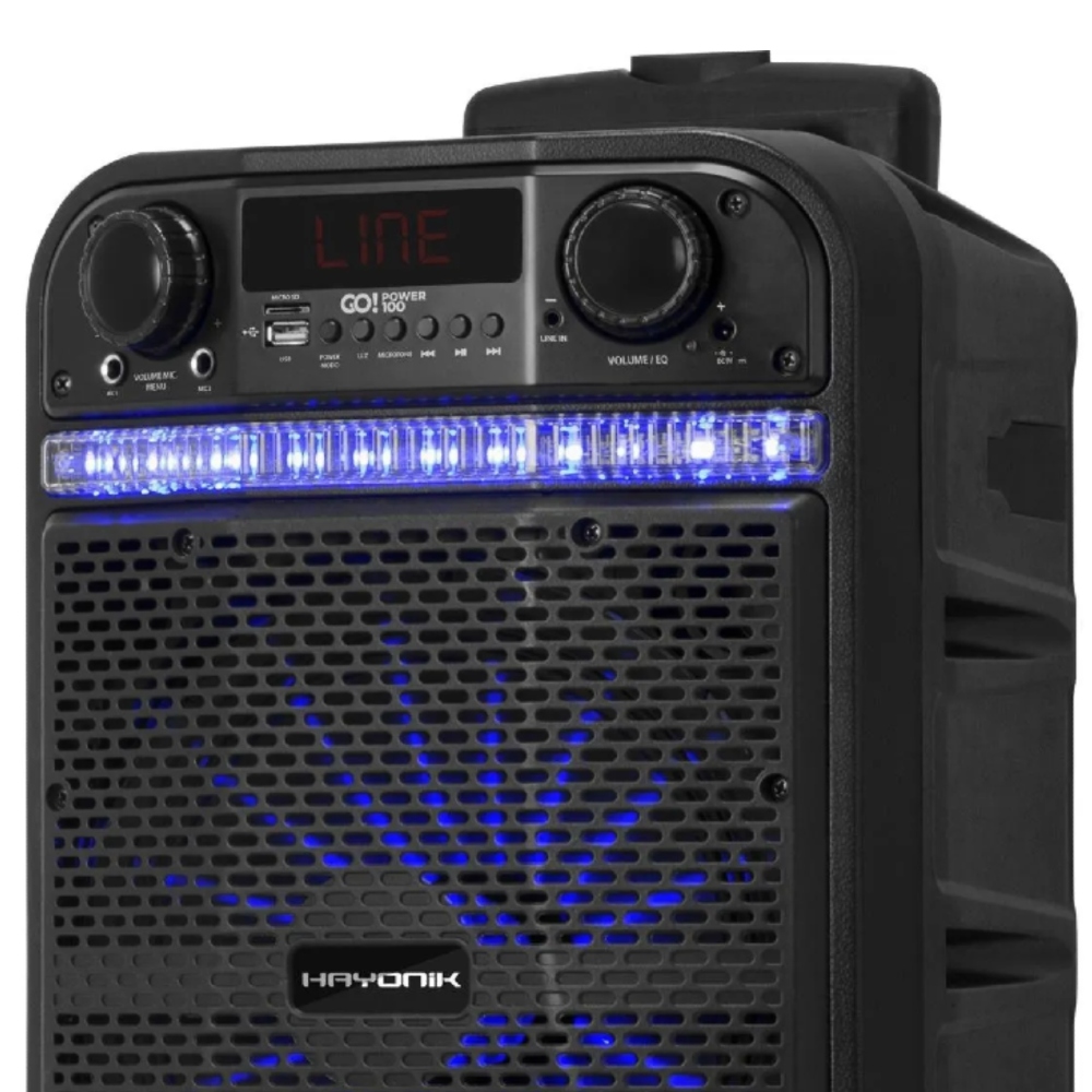 Caixa de Som Multiuso Portátil Bluetooth/MicroSD/USB/FM 80W 10" GO!POWER 100 Hayonik 66493