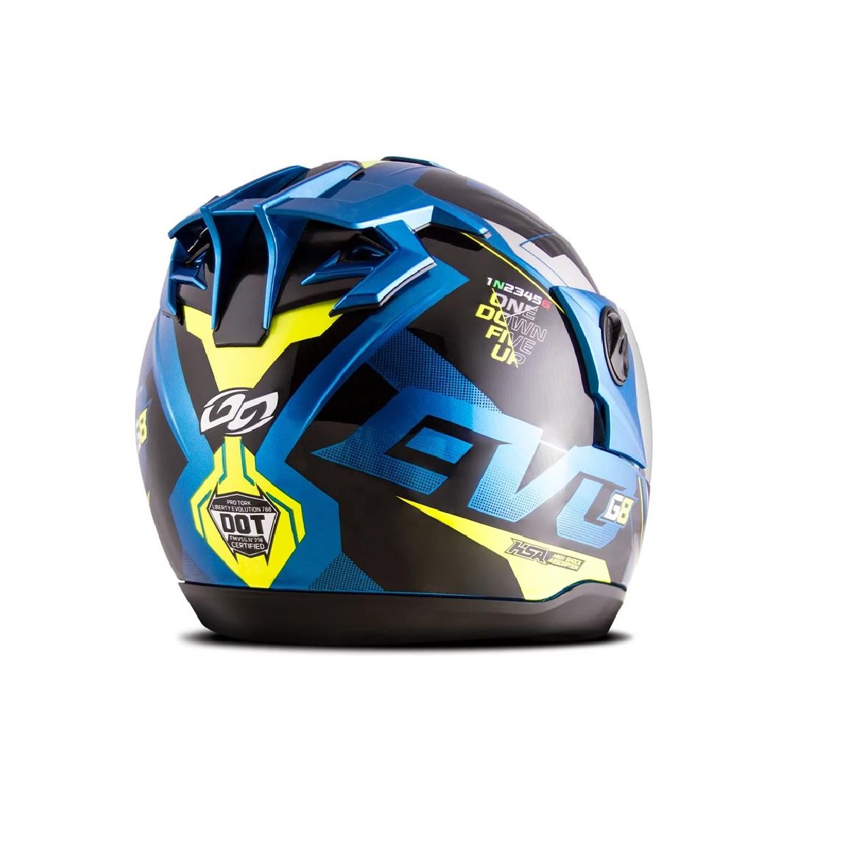 Capacete Liberty Evolution 788 G8 Evo Azul e Amarelo Brilhante TAM. 56 Pro Tork - CAP-717AZAM