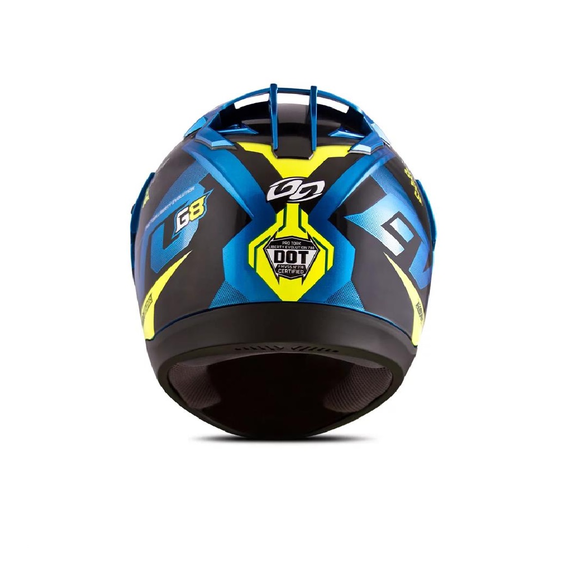 Capacete Liberty Evolution 788 G8 Evo Azul e Amarelo Brilhante TAM. 56 Pro Tork - CAP-717AZAM