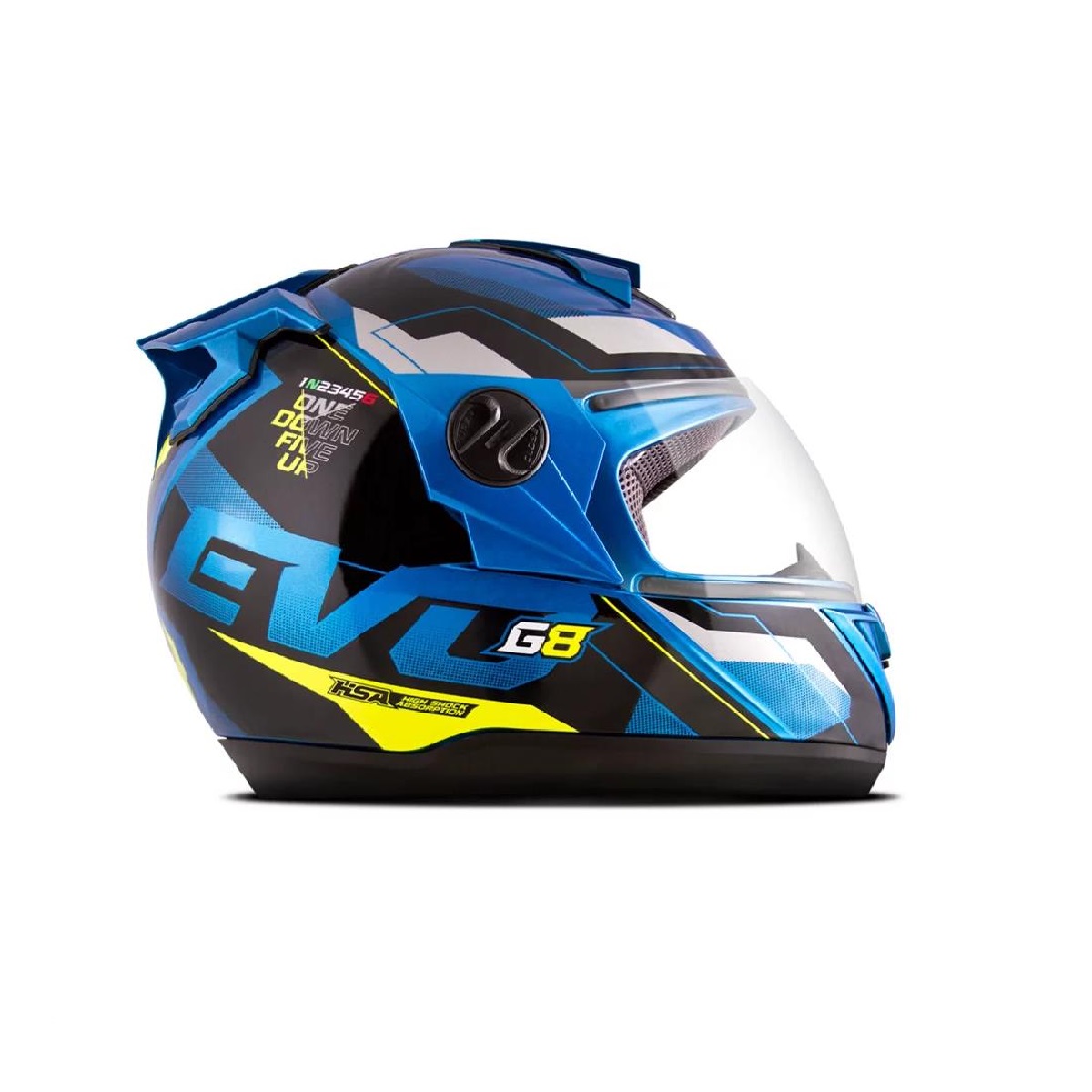 Capacete Liberty Evolution 788 G8 Evo Azul e Amarelo Brilhante TAM. 58 Pro Tork - CAP-718AZAM