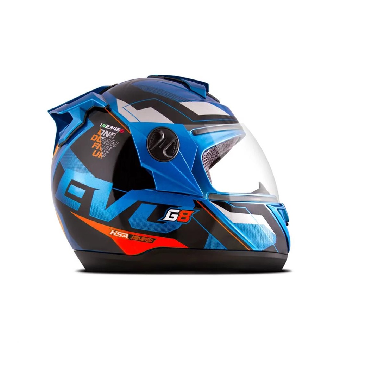 Capacete Liberty Evolution 788 G8 Evo Azul e Laranja Brilhante TAM.58 Pro Tork CAP-718AZLR
