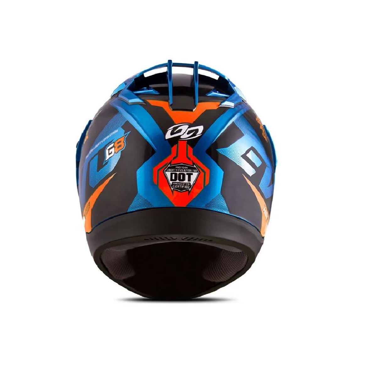 Capacete Liberty Evolution 788 G8 Evo Azul e Laranja Brilhante TAM.58 Pro Tork CAP-718AZLR
