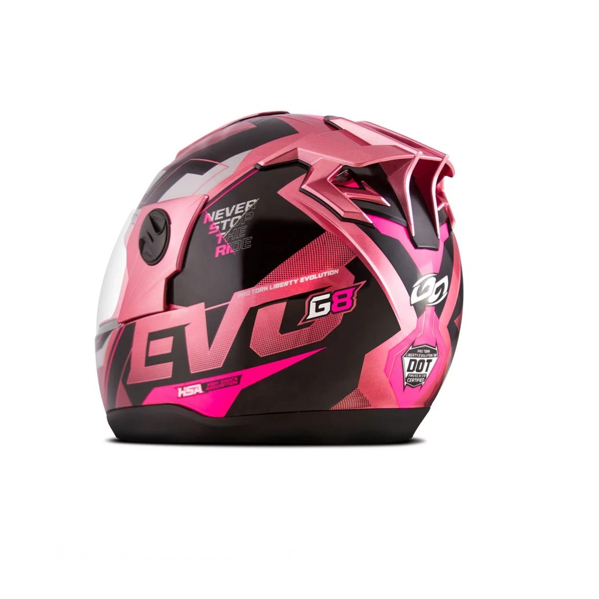 Capacete Liberty Evolution 788 G8 Evo Rosa Brilhante TAM. 58 Pro Tork CAP-718PK