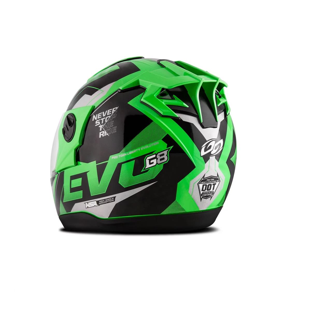 Capacete Liberty Evolution 788 G8 Evo Verde Brilhante TAM. 58 Pro Tork CAP-718VD