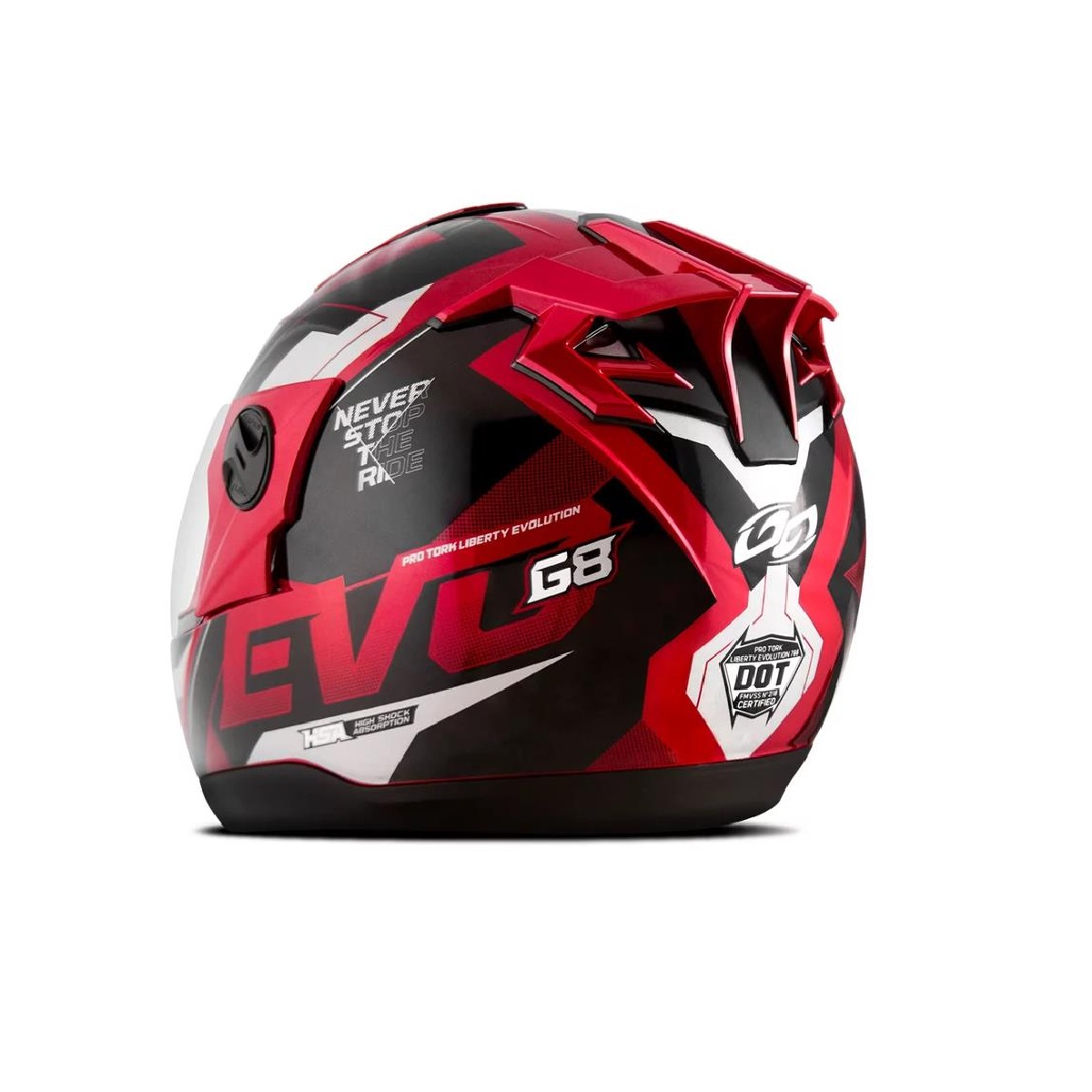 Capacete Liberty Evolution 788 G8 Evo Vermelho Brilhante TAM. 58 Pro Tork CAP-718VM