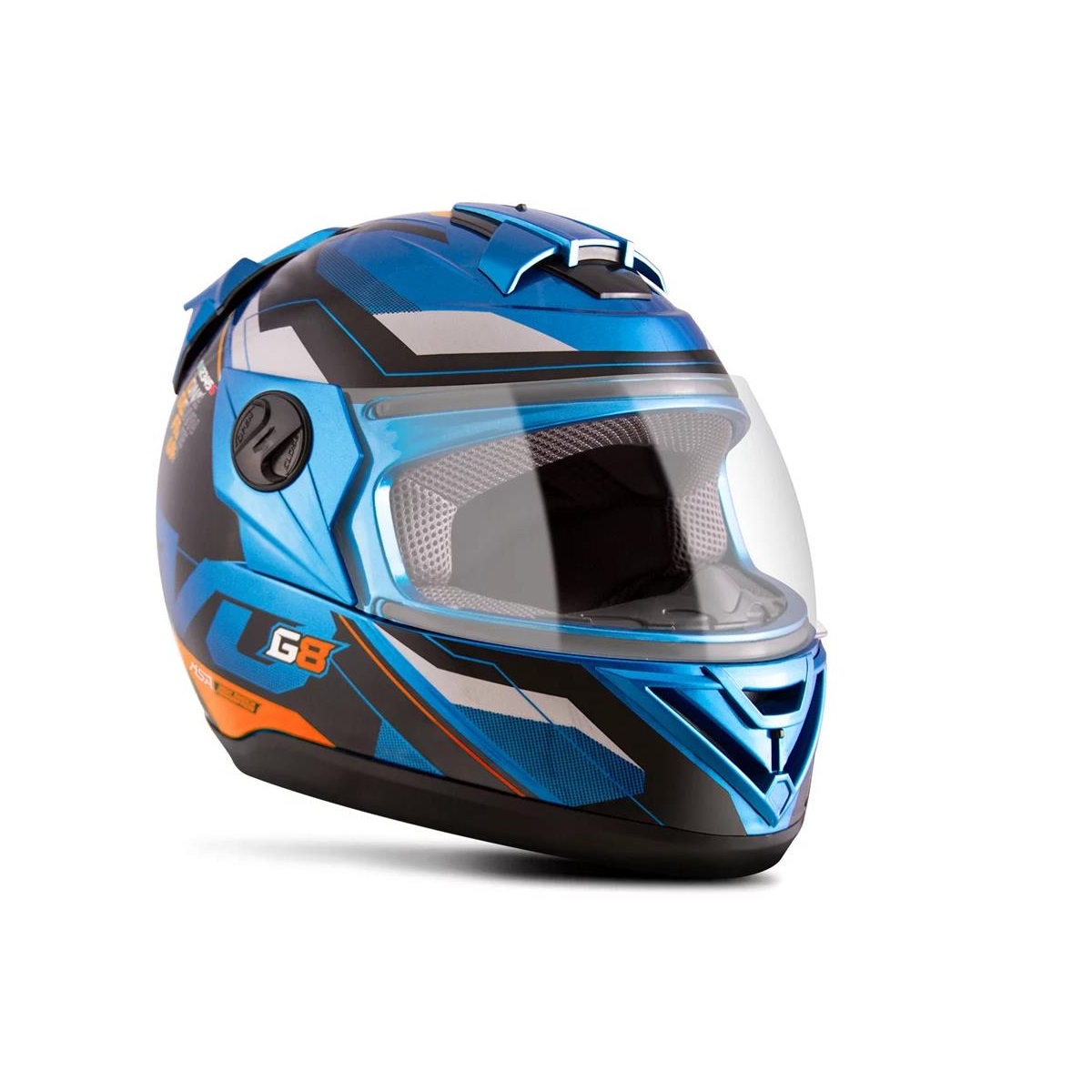 Capacete Liberty Evolution 788 G8 Evo Azul e Laranja Brilhante TAM.62 Pro Tork CAP-736AZLR