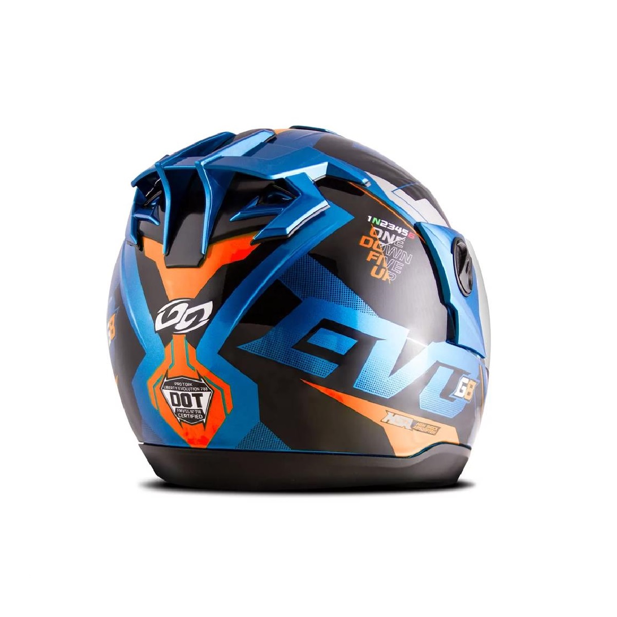 Capacete Liberty Evolution 788 G8 Evo Azul e Laranja Brilhante TAM.62 Pro Tork CAP-736AZLR